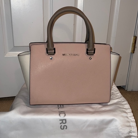 SOLD - Michael Kors 2 tone handbag (Pink & Taupe) - Picture 1 of 7